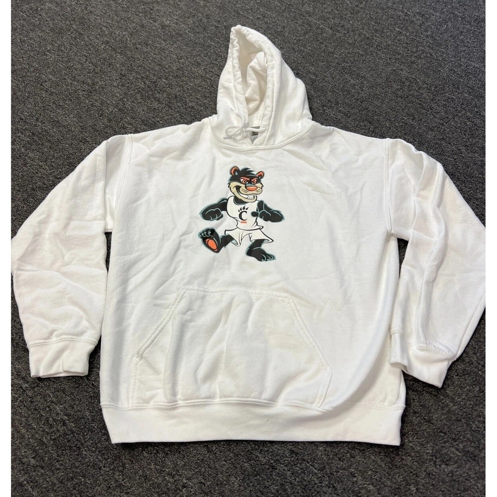 Gildan Vintage Cincinnati Bearcats Hoodie Mascot Graphic Heavy Blend Sz M White